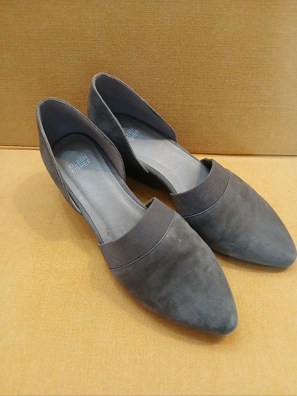 Eileen Fisher Hilly D'orsay Wedge Pump Women's Gray Suede Slip-On Heels Size 9.5 - Picture 8 of 9